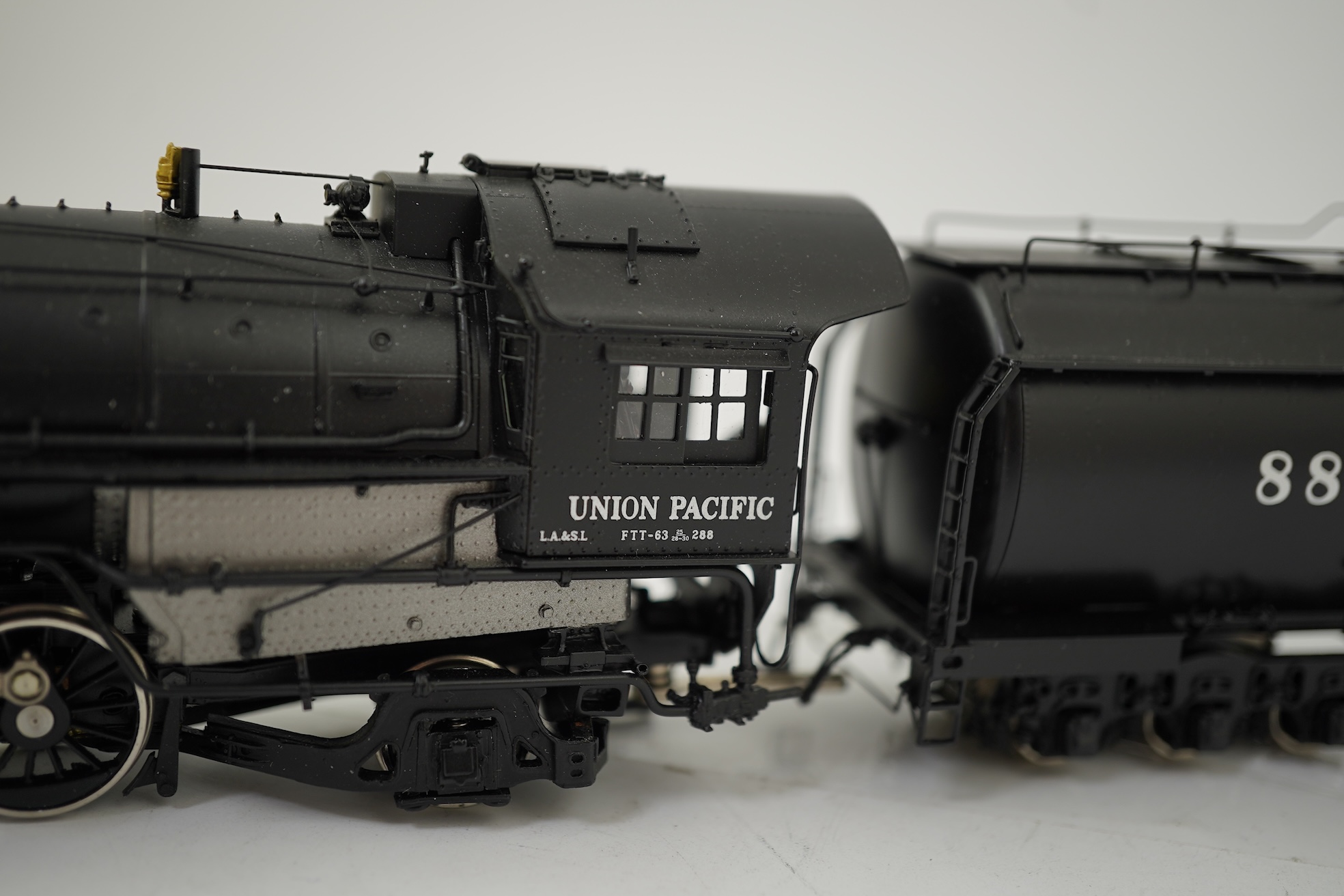 A boxed HO gauge Precision Scale Co. Crown Series (17030-2) model of Union Pacific, 8809, 4-10-2 locomotive with bogie tender, powered for two rail operation.